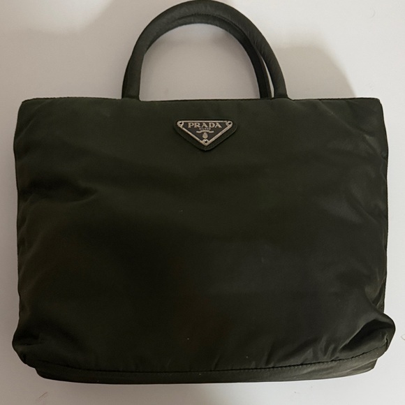 Prada Handbags - Prada Khaki Green Tote Bag